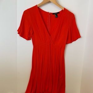 Red orange mini dress